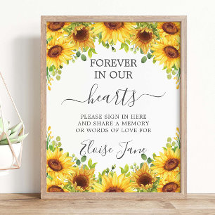 Affiche Table Fleurie Mémorial de Fleurs de Tournesol pour