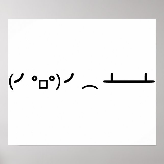 Affiche Table Flip Flipping Ascii Emoticon (Devant)