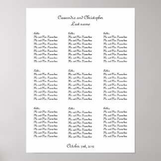 Affiche Table mariage en script simple élégante