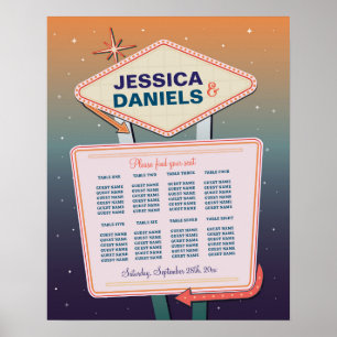 Affiche Table Mariage Siège 8 Graphique Las Vegas Casino