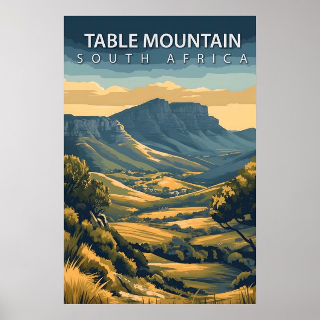 Affiche Table Mountain Afrique du Sud Iconique Le Cap (Devant)