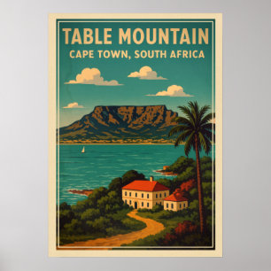 Affiche Table Mountain Cape Town - Afrique du Sud V01