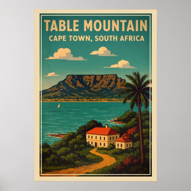 Affiche Table Mountain Cape Town - Afrique du Sud V01 (Devant)
