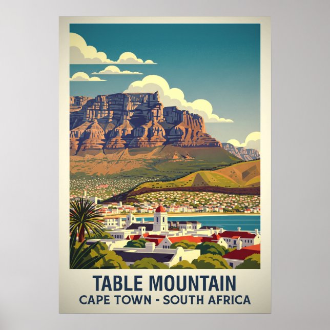 Affiche Table Mountain Cape Town - Afrique du Sud V02 (Devant)