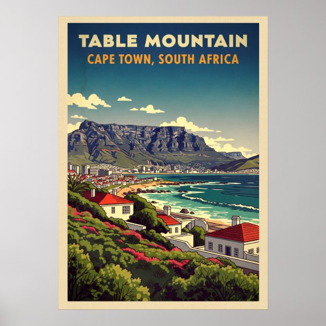 Affiche Table Mountain Cape Town - Afrique du Sud V03 (Devant)