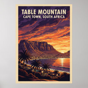 Affiche Table Mountain Cape Town - Afrique du Sud V04