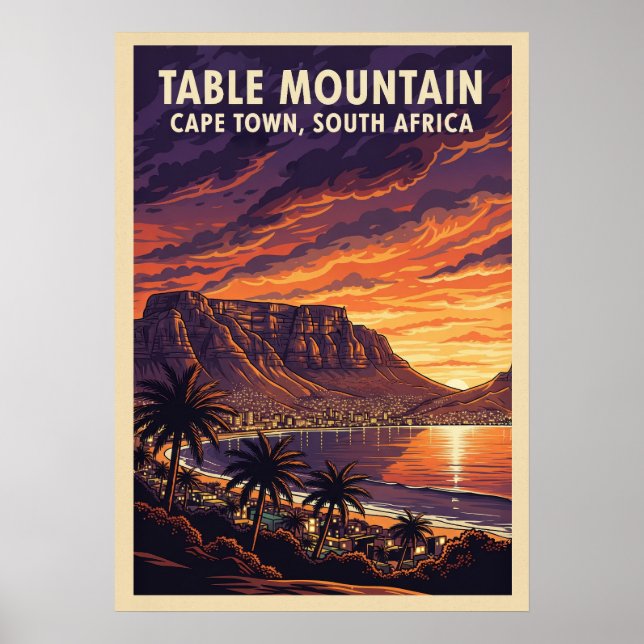 Affiche Table Mountain Cape Town - Afrique du Sud V04 (Devant)