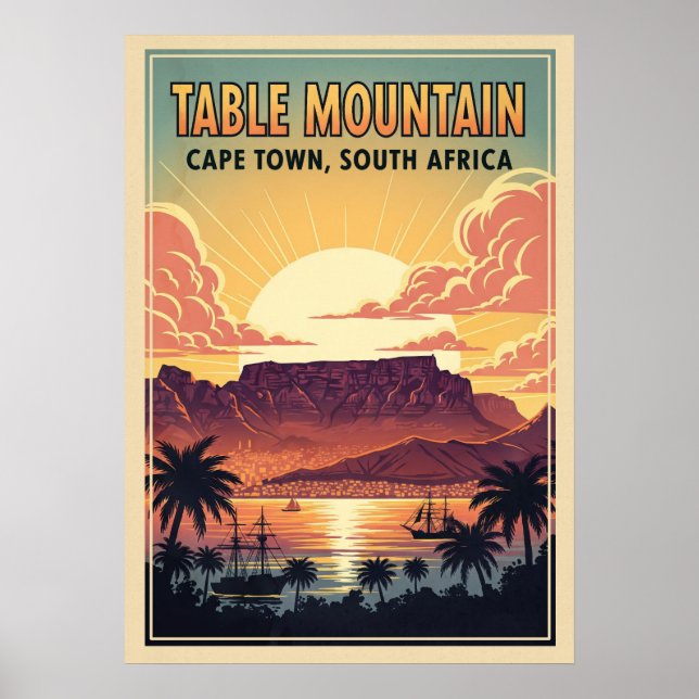 Affiche Table Mountain Cape Town - Afrique du Sud V05 (Devant)