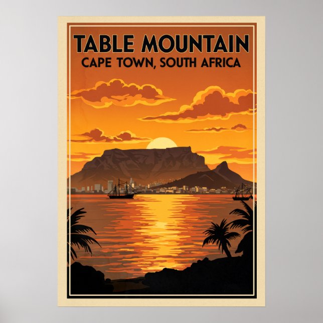 Affiche Table Mountain Cape Town - Afrique du Sud V06 (Devant)