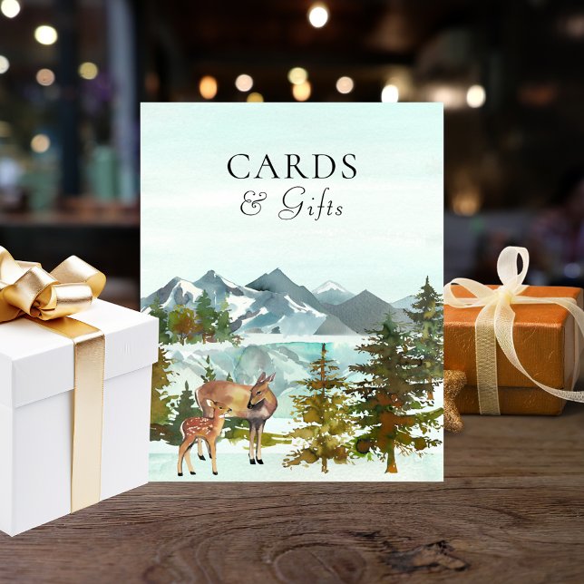 Affiche Table pour Cartes et Cadeaux Shower Bébé Cerf Rust (Créateur téléchargé)