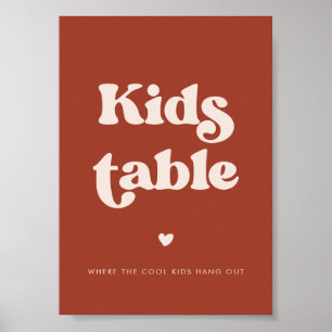 Affiche Table pour enfants Mariage de Terracotta rétro élé