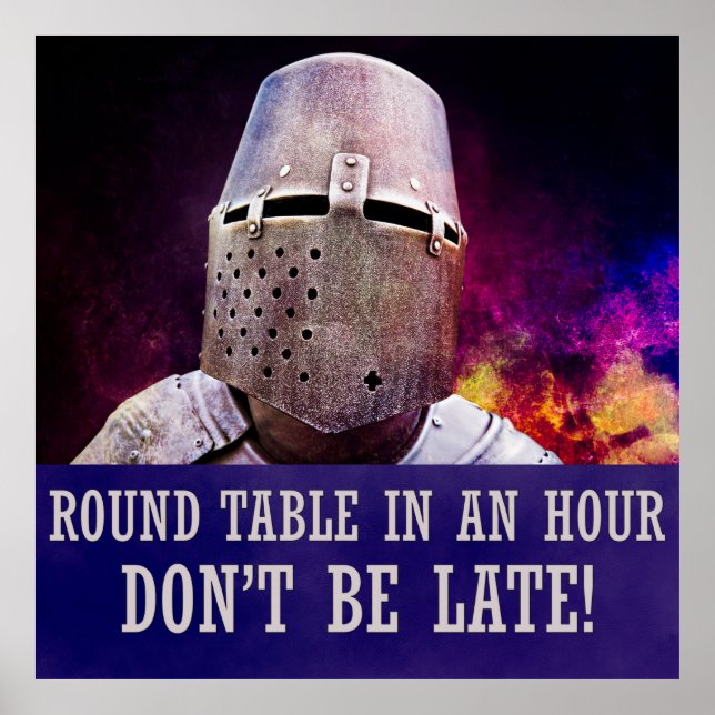 Affiche Table ronde dans une heure, ne soyez pas en retard (Devant)