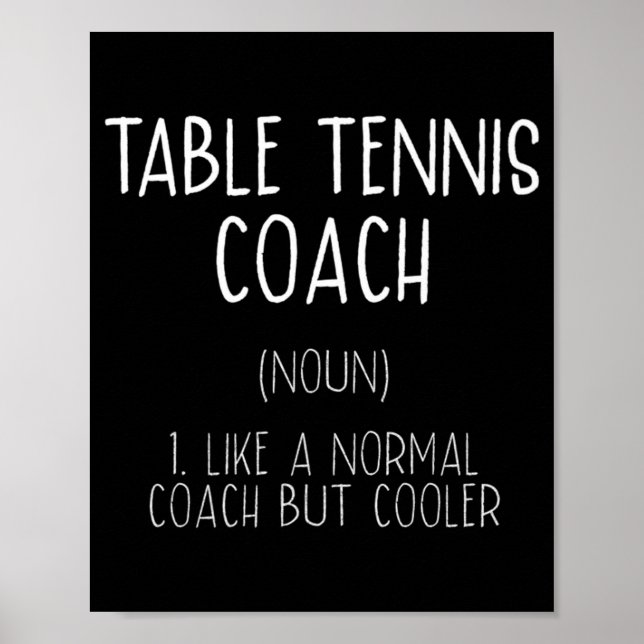Affiche Table Tennis Coach Definition Fun Ping Pong Humor  (Devant)