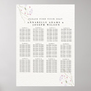 Affiche Tableaux de sièges de fleurs aquarelles minimalist