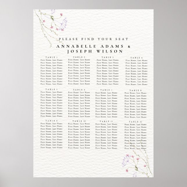 Affiche Tableaux de sièges de fleurs aquarelles minimalist (Devant)