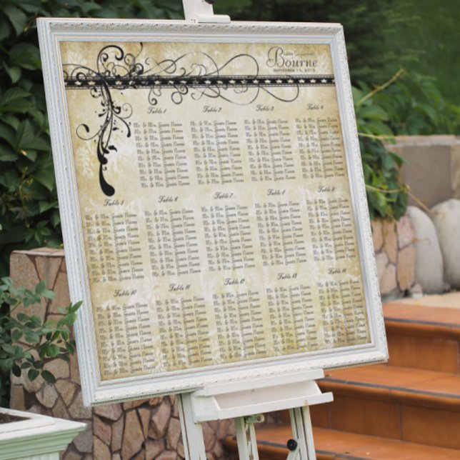 Affiche Tables de plan de salle élégant Renaissance médiév (Créateur téléchargé)