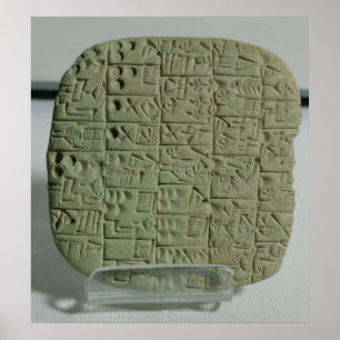 Affiche Tablet avec script cuneiform