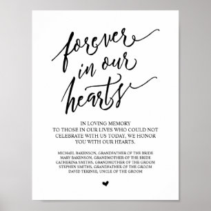 Affiche Tablette commémorative de mariage à jamais dans no