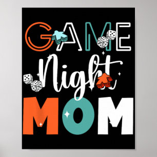 Affiche Tablette de jeux de société Night Mom pour la fête