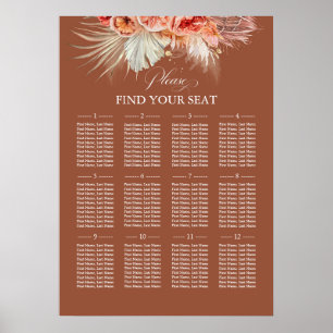 Affiche Tablette de Mariage floral en terre cuite