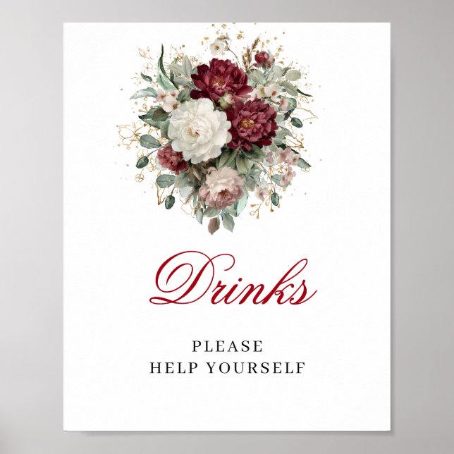 Affiche Tablette de signalisation pour boissons Blush Burg (Devant)