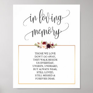 Affiche Tablette de souvenir de mariage en souvenir affect