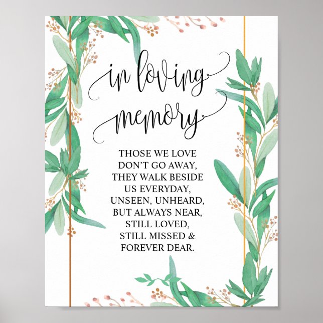 Affiche Tableur de mémorial de mariage v2 en souvenir affe (Devant)