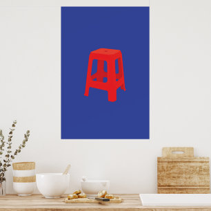 Affiche Tabouret en plastique rouge