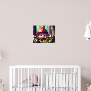 Affiche Tabourets toadstools dans la forêt - bonne chance