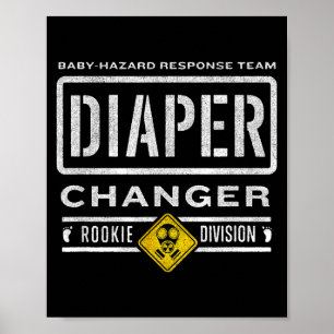 Affiche Tâche drôle de changer les couches - Futur papa