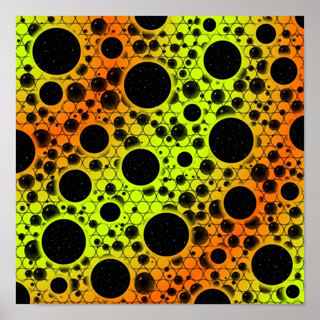 Affiche Taches de bulle spatiale - Citron/Orange (Devant)