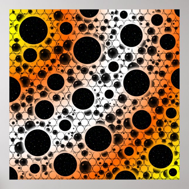 Affiche Taches de bulle spatiale - Jaune/Orange/Blanc (Devant)