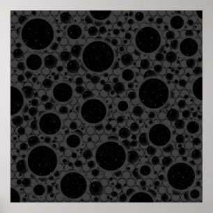 Affiche Taches de bulle spatiale - Noir