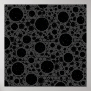 Affiche Taches de bulle spatiale - Noir