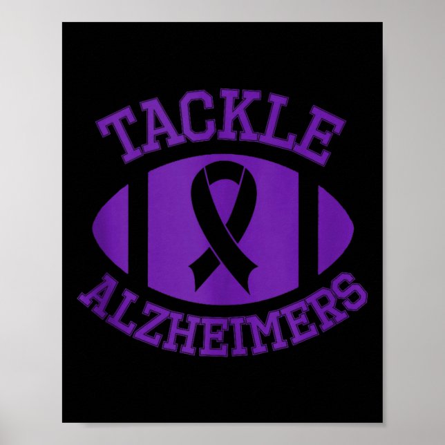 Affiche Tackle alzheimer lutter contre la fin soutien mois (Devant)