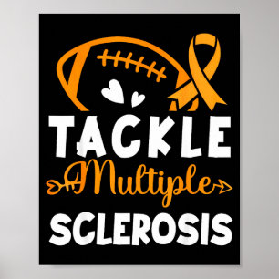 Affiche Tackle Football Ruban Orange Sclérose en Plaques A