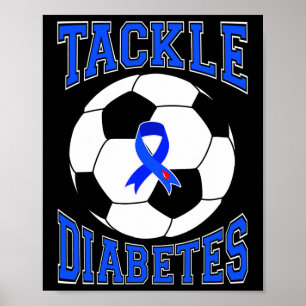 Affiche Tackle Soccer Blue Ribbon Sensibilisation au diabè