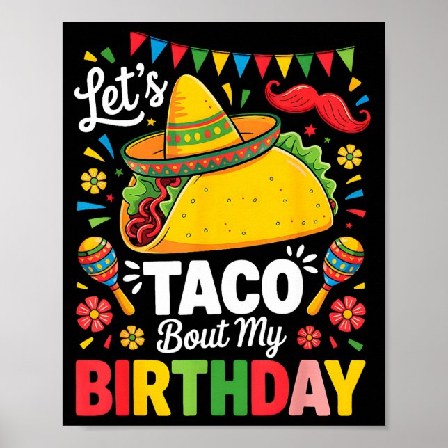 Affiche Taco à propos d'anniversaire drôle cinco de mayo m (Devant)
