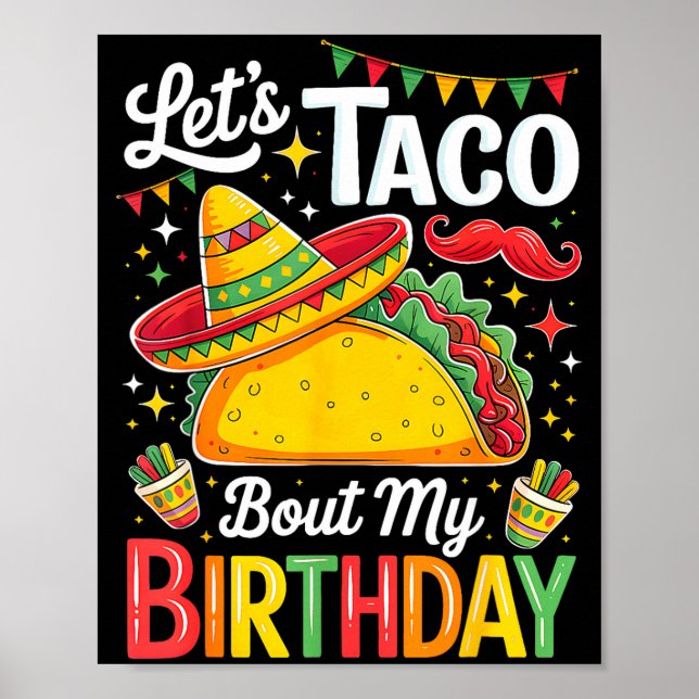 Affiche Taco à propos de l'anniversaire drôle cinco de may (Devant)