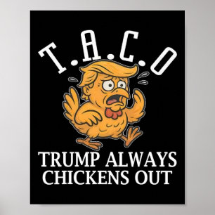 Affiche Taco Amusant Trump Recule Toujours T.a.c.o