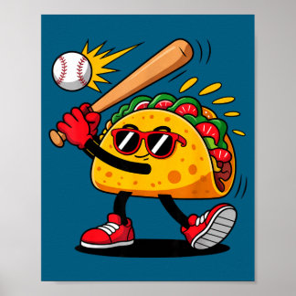 Affiche Taco baseball mexican cinco de mayo men kids 
