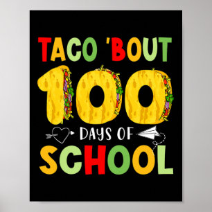 Affiche Taco Bout 100 Jours D'École Tacos Lover Happy 100