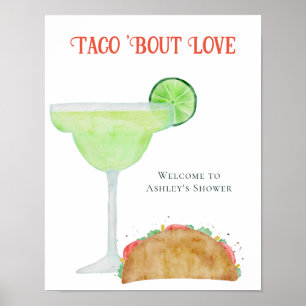 Affiche Taco 'Bout Amour Mariage ou Fête des mariées Bienv