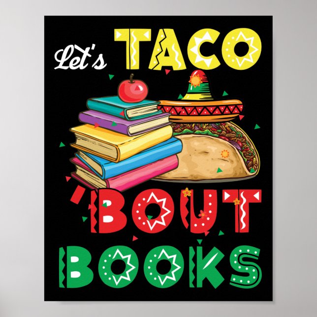 Affiche Taco 'Bout Livres Livre Lover Cinco De Mayo (Devant)