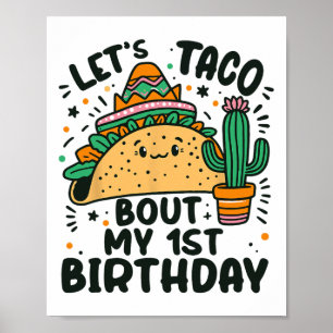 Affiche Taco Bout My 1st Birthday Mexican Party Boys