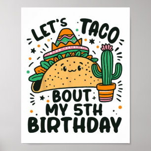 Affiche Taco Bout My 5th Birthday Mexican Party Boys