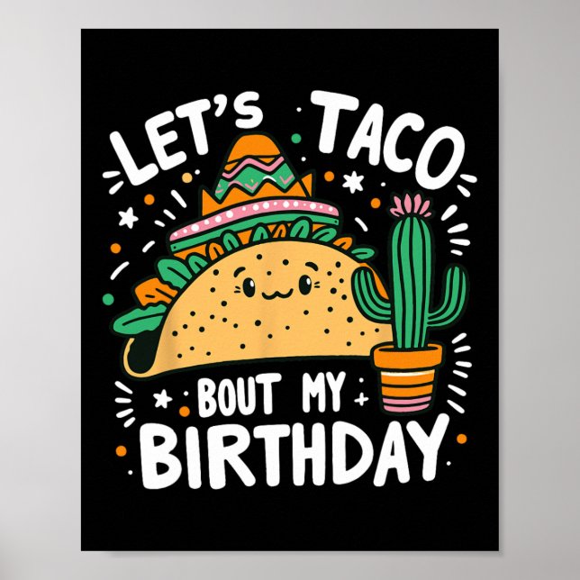 Affiche Taco Bout My Birthday Mexicaine Taco Party Boy (Devant)