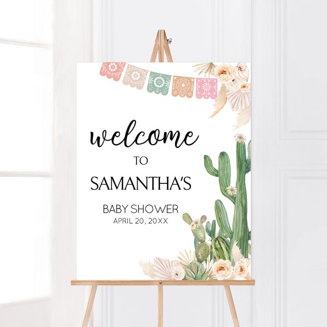 Affiche Taco Bout Un Baby shower Bébé Bienvenue (Boho Fiesta Baby Shower Welcome Sign)