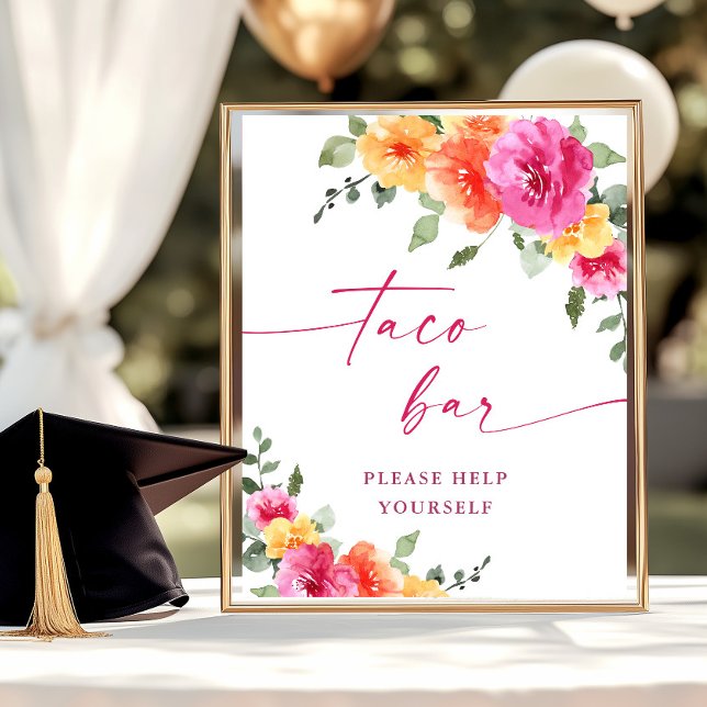 Affiche Taco Bout un brillant futur diplôme Floral (Créateur téléchargé)