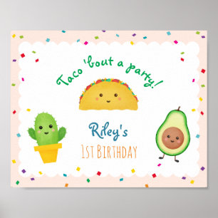 Affiche Taco Bout Un Parti   Symbole d'anniversaire à thèm